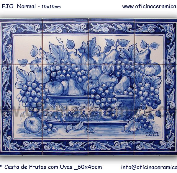 Cesta de Frutas c Uvas 60x45cm