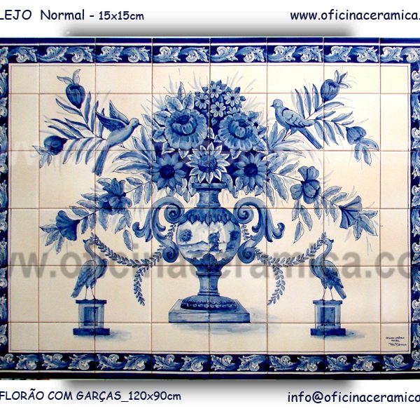 Painel de Azulejos Florão com Graças 120x90cm