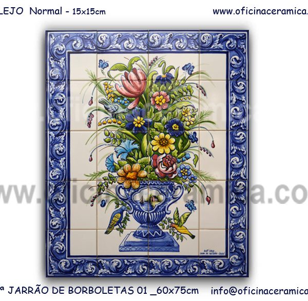 Oficina Cerâmica tradicional Portuguesa - Jarrão de Borboletas 01