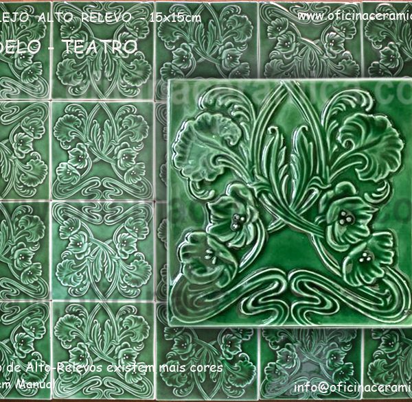 Azulejo Alto Relevo Fachada e Interior do Teatro – Bélgica