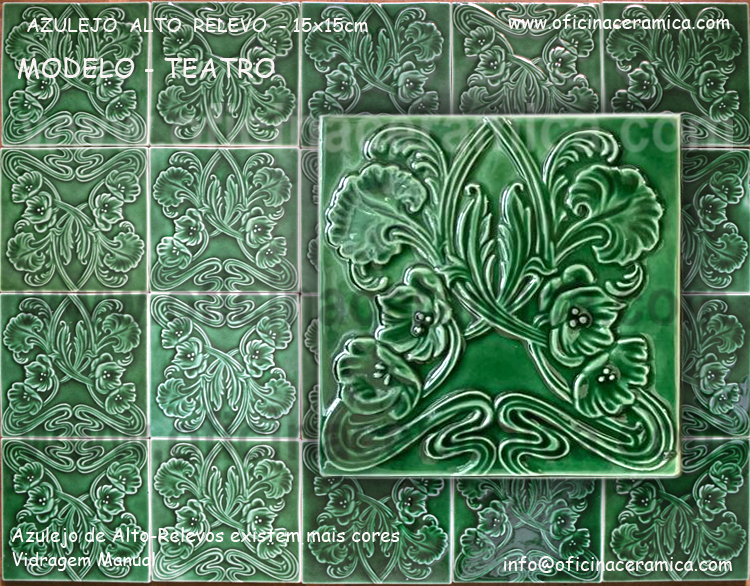 Azulejo Alto Relevo Fachada e Interior do Teatro – Bélgica